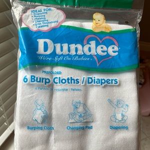 Dundee Burp Cloths/Diapers, White , 14.5x20.5 Inch (Pack of 6)